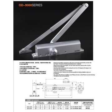 Porta de alumínio ajustável mais próxima (série OD-9000)